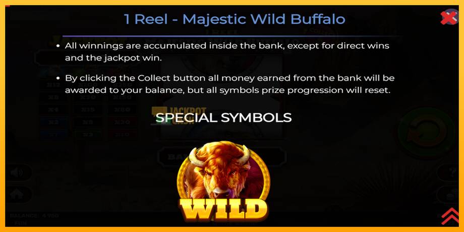 1 Reel Majestic Wild Buffalo машина за игри за пари, слика 6