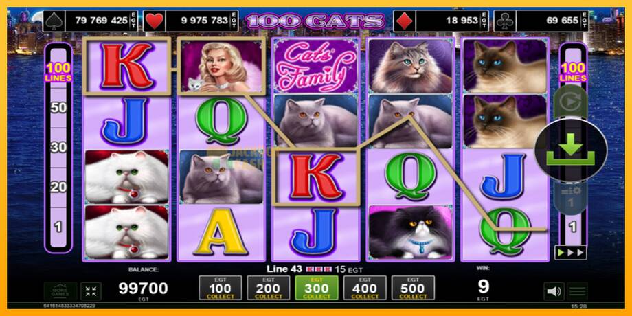 100 Cats машина за игри за пари, слика 2