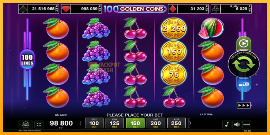 100 Golden Coins машина за игри за пари, слика 2