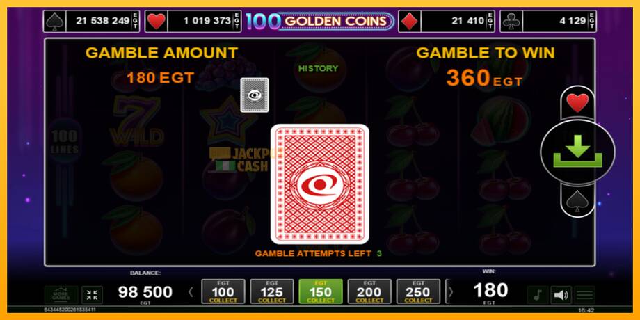 100 Golden Coins машина за игри за пари, слика 4