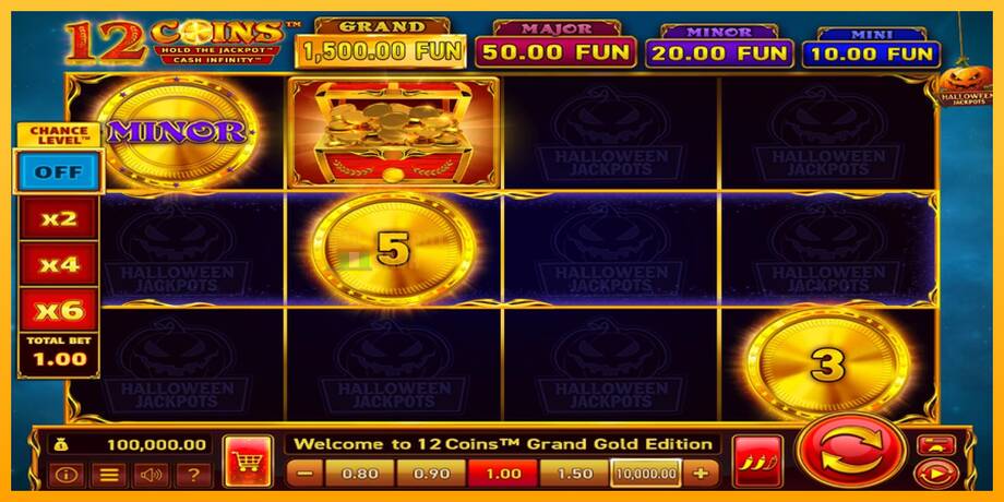 12 Coins Grand Gold Edition Halloween Jackpots машина за игри за пари, слика 1