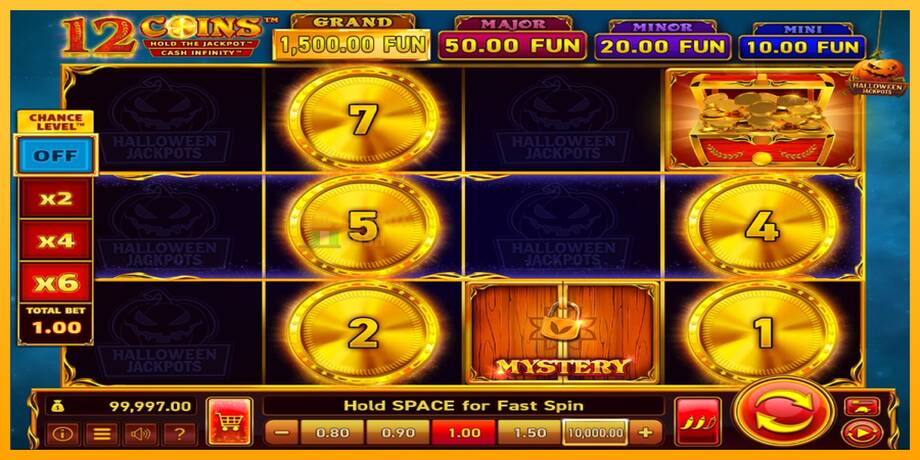 12 Coins Grand Gold Edition Halloween Jackpots машина за игри за пари, слика 2