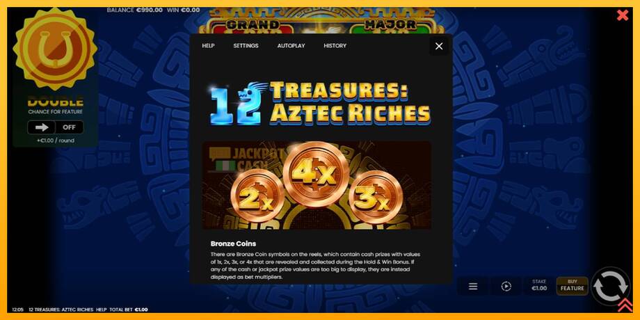 12 Treasures: Aztec Riches машина за игри за пари, слика 5