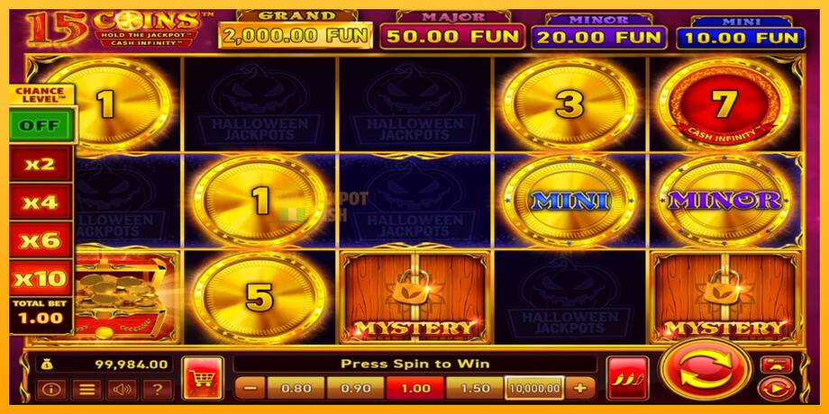 15 Coins Grand Gold Edition Halloween Jackpot машина за игри за пари, слика 2