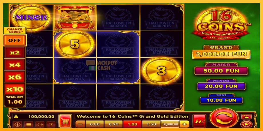 16 Coins Grand Gold Edition Halloween Jackpots машина за игри за пари, слика 1