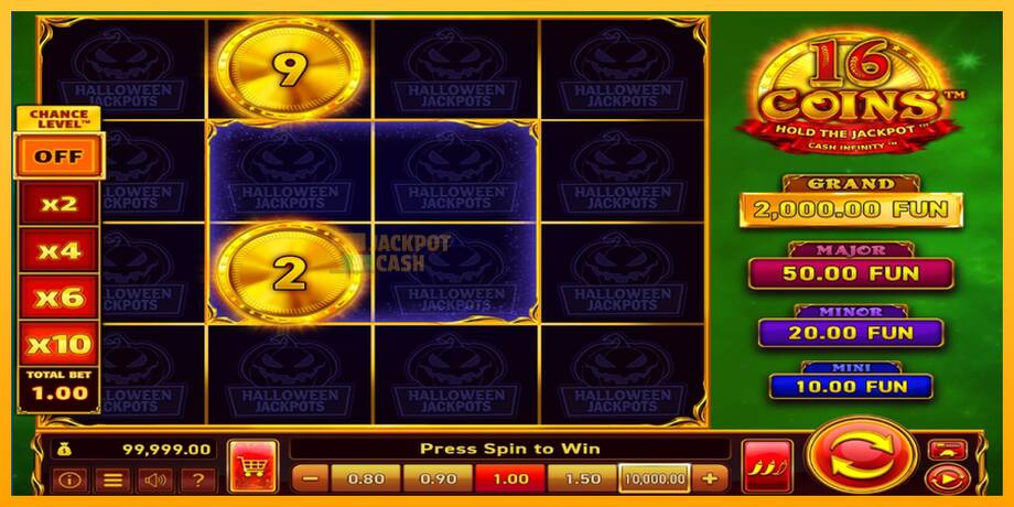 16 Coins Grand Gold Edition Halloween Jackpots машина за игри за пари, слика 2