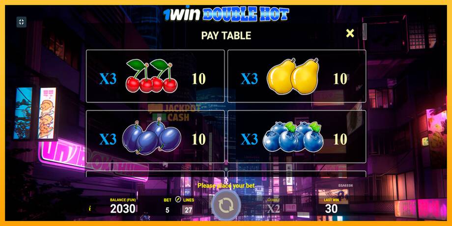 1win Double Hot машина за игри за пари, слика 6