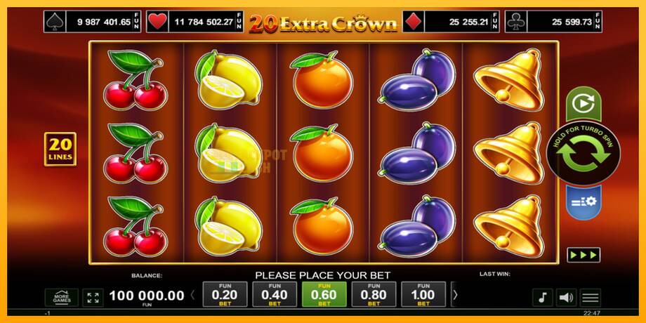 20 Extra Crown машина за игри за пари, слика 1