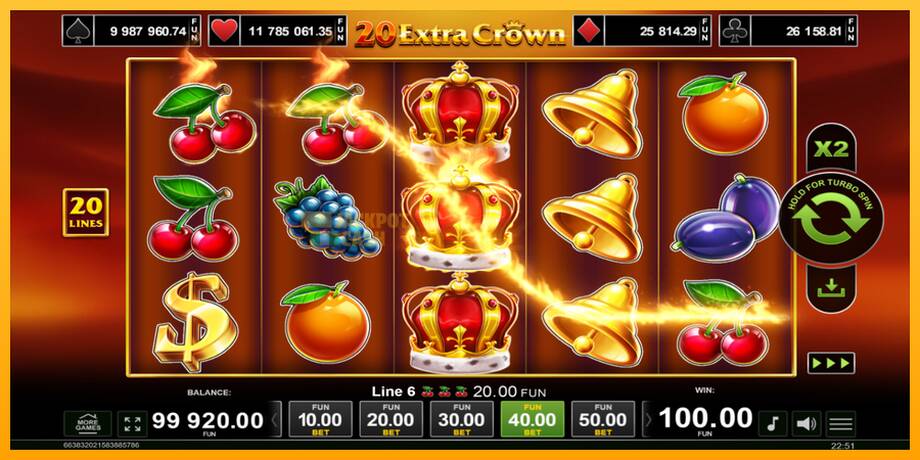 20 Extra Crown машина за игри за пари, слика 2