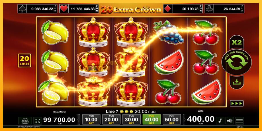 20 Extra Crown машина за игри за пари, слика 4