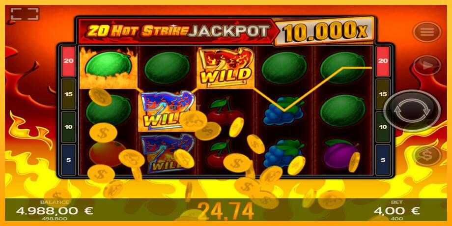 20 Hot Strike Jackpot машина за игри за пари, слика 4