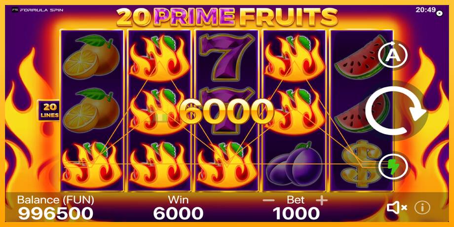 20 Prime Fruits машина за игри за пари, слика 4