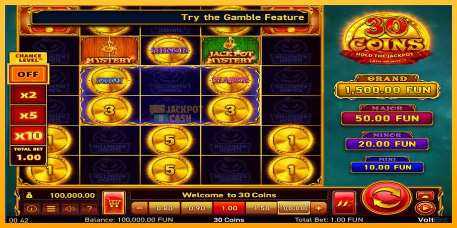 30 Coins Halloween Jackpots машина за игри за пари, слика 1