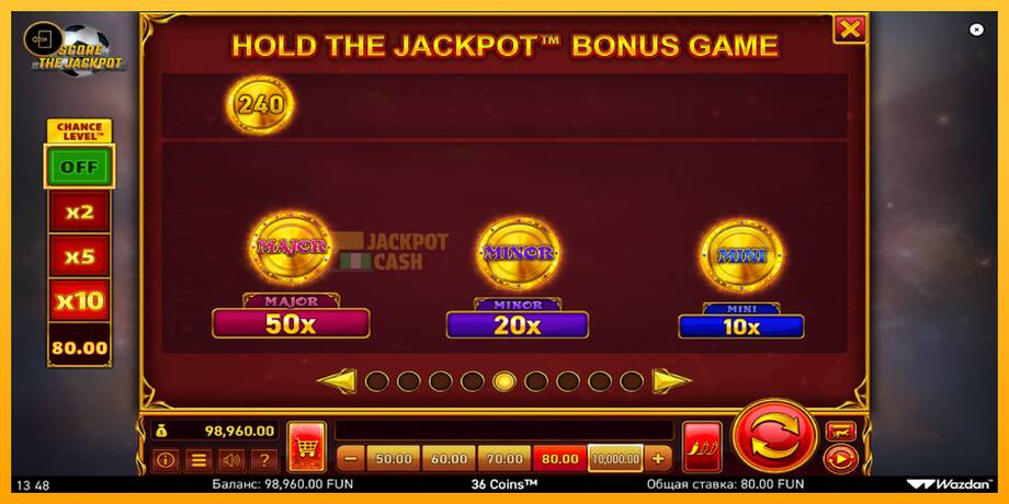 36 Coins Score The Jackpot машина за игри за пари, слика 7