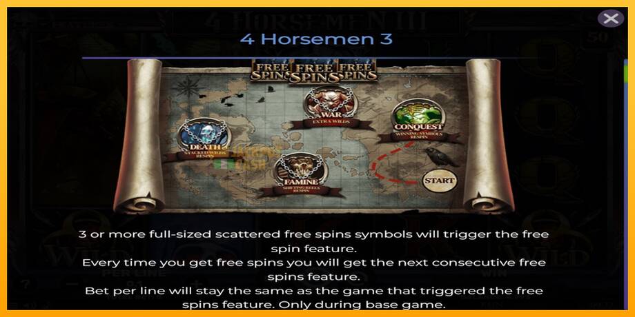 4 Horsemen III машина за игри за пари, слика 4