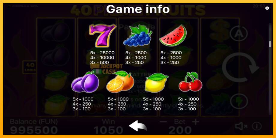 40 Prime Fruits машина за игри за пари, слика 6