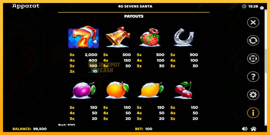 40 Sevens Santa машина за игри за пари, слика 6