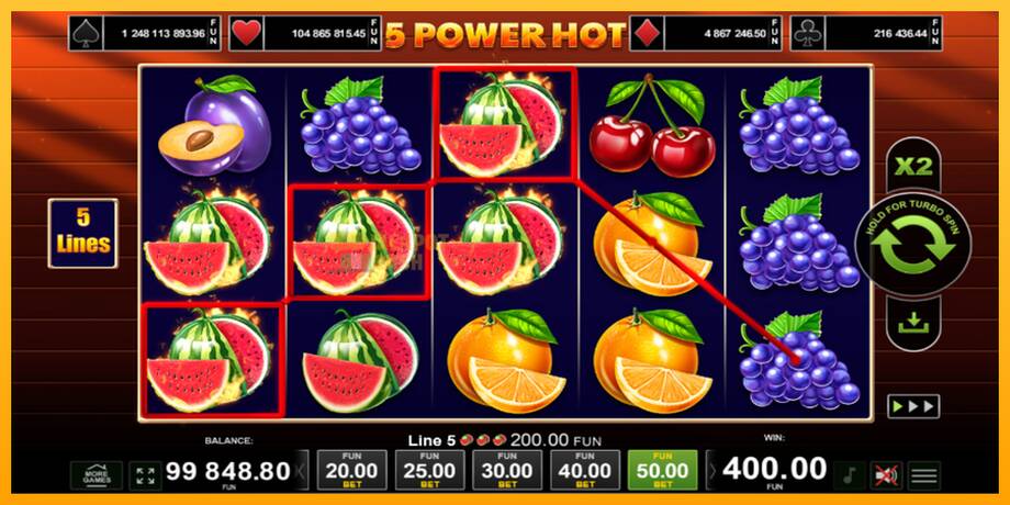 5 Power Hot машина за игри за пари, слика 4