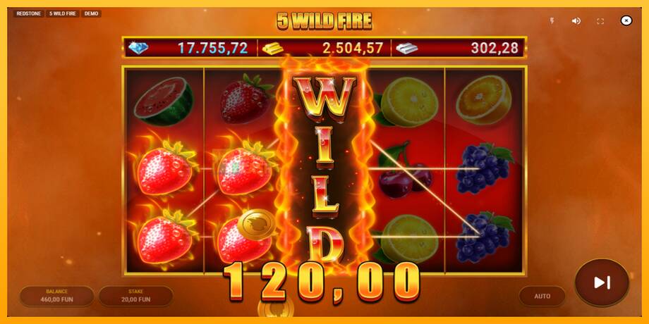 5 Wild Fire машина за игри за пари, слика 4