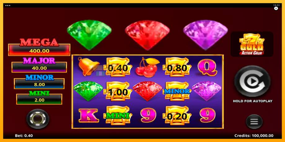 777 Gold Action Cash машина за игри за пари, слика 1