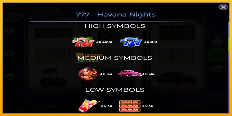 777 - Havana Nights машина за игри за пари, слика 5