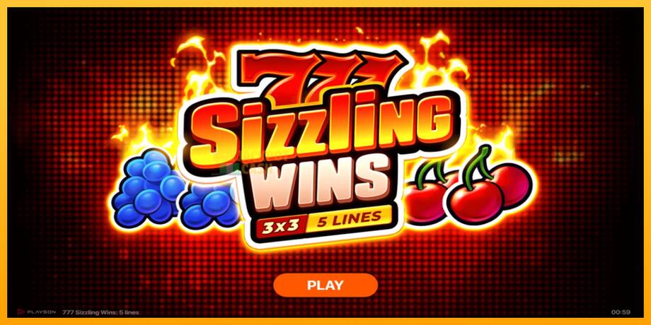 777 Sizzling Wins: 5 Lines машина за игри за пари, слика 1