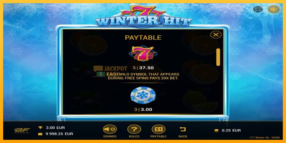 777 Winter Hit машина за игри за пари, слика 3