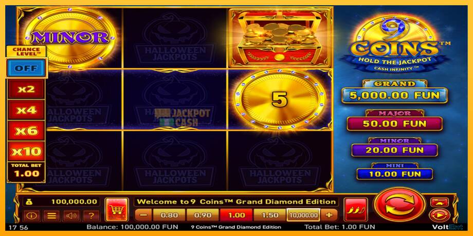 9 Coins Grand Diamond Edition Halloween Jackpots машина за игри за пари, слика 2