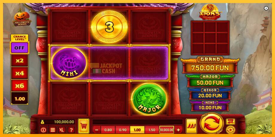 9 Lions Halloween Jackpots машина за игри за пари, слика 2