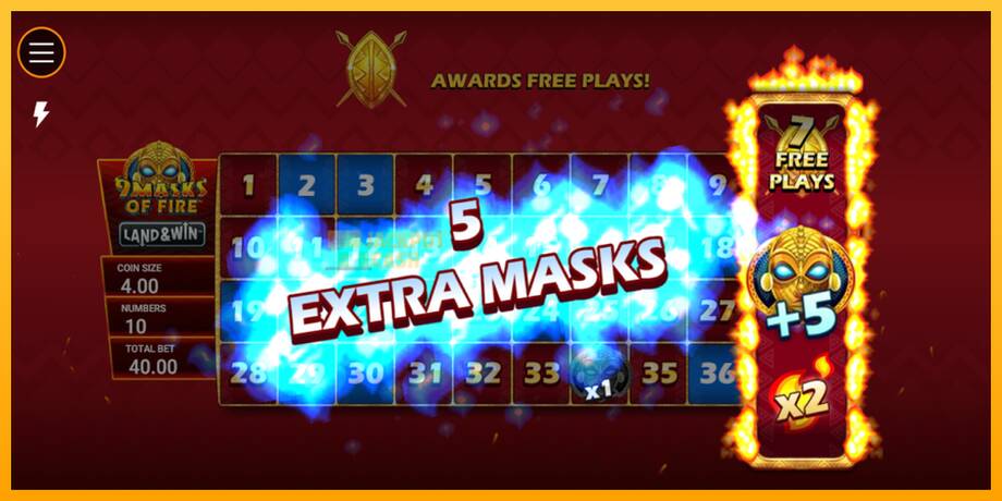 9 Masks of Fire Land & Win машина за игри за пари, слика 3