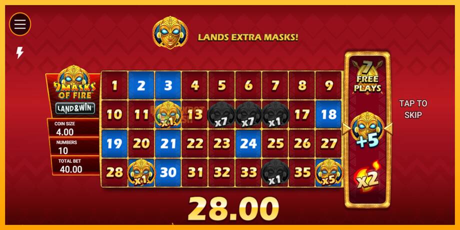 9 Masks of Fire Land & Win машина за игри за пари, слика 4