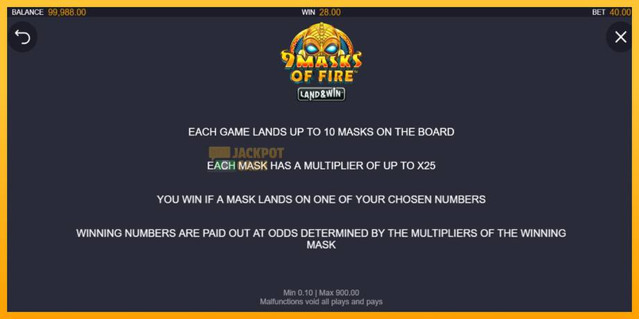 9 Masks of Fire Land & Win машина за игри за пари, слика 6