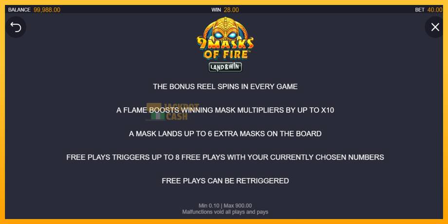 9 Masks of Fire Land & Win машина за игри за пари, слика 7