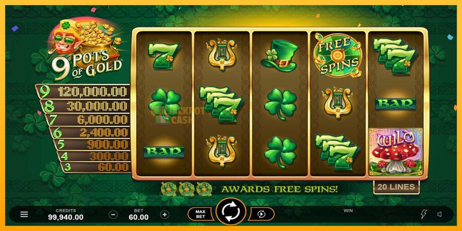 9 Pots of Gold Land & Win машина за игри за пари, слика 2