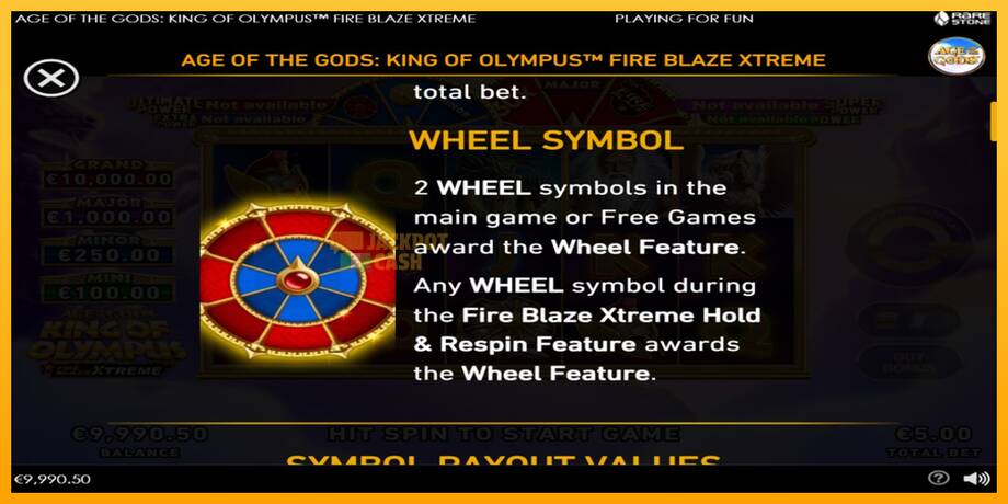 Age of the Gods: King of Olympus Fire Blaze Xtreme машина за игри за пари, слика 5