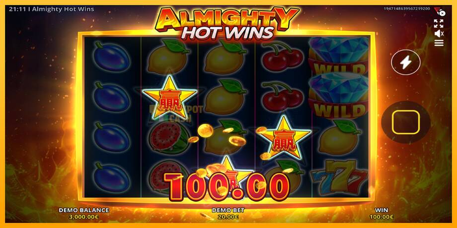 Almighty Hot Wins машина за игри за пари, слика 3