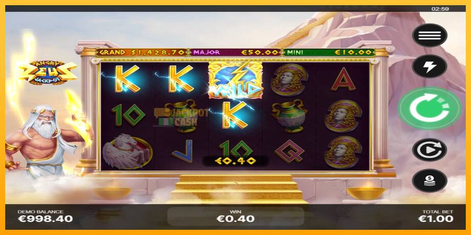 Angry Zeus Jackpot машина за игри за пари, слика 3