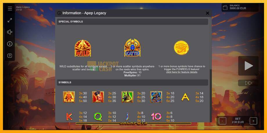 Apep Legacy машина за игри за пари, слика 5