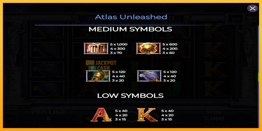 Atlas Unleashed машина за игри за пари, слика 6