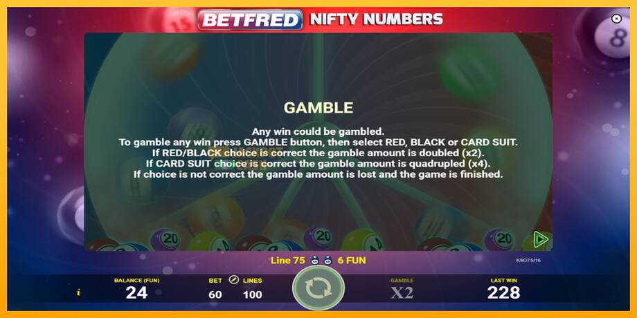 Betfred Nifty Numbers машина за игри за пари, слика 6