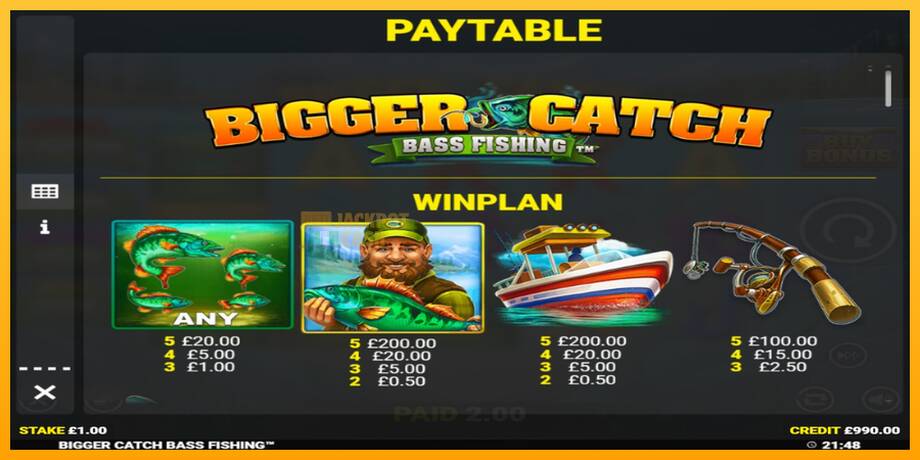 Bigger Catch Bass Fishing машина за игри за пари, слика 4