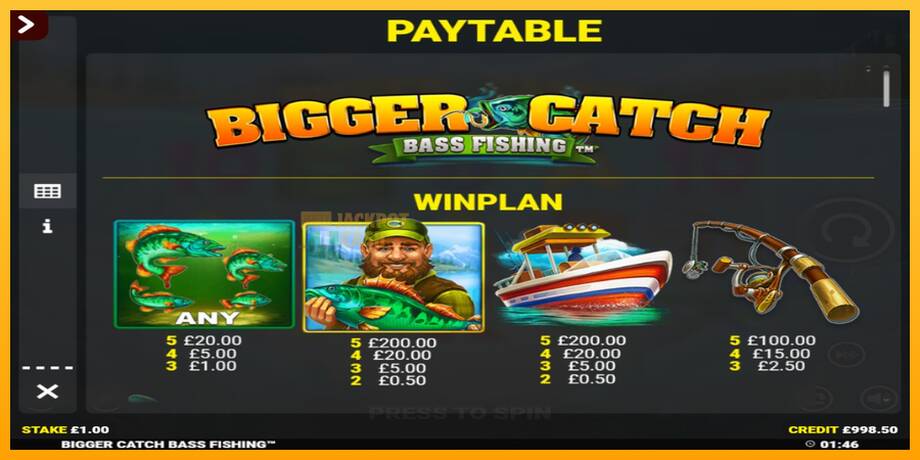 Bigger Catch Bass Fishing Rapid Fire Jackpots машина за игри за пари, слика 4