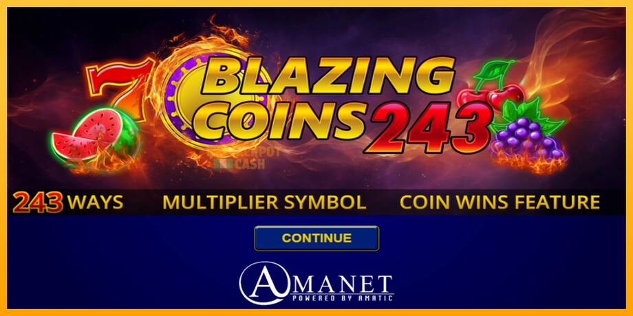 Blazing Coins 243 машина за игри за пари, слика 1