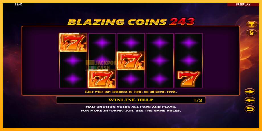 Blazing Coins 243 машина за игри за пари, слика 5