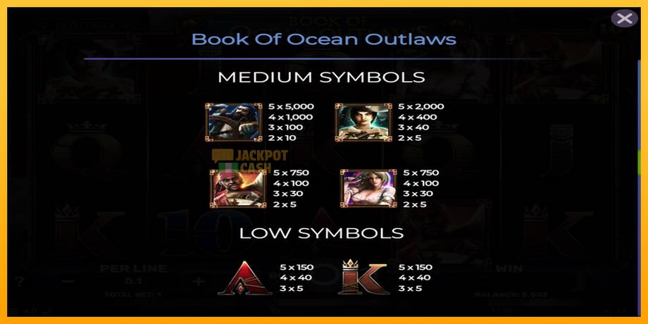 Book of Ocean Outlaws машина за игри за пари, слика 6