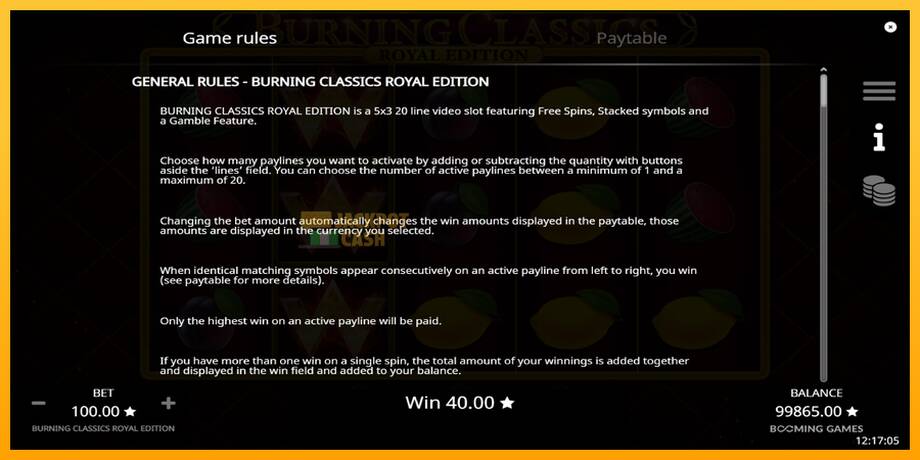 Burning Classics Royal Edition машина за игри за пари, слика 6