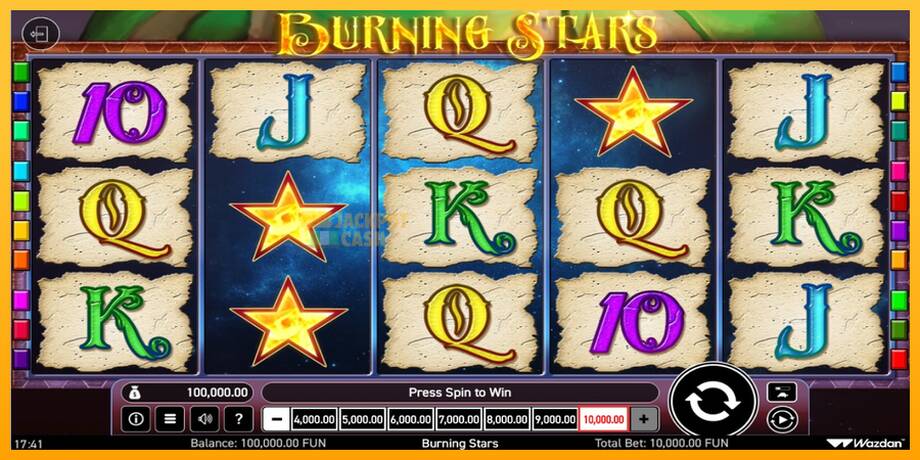 Burning Stars машина за игри за пари, слика 1