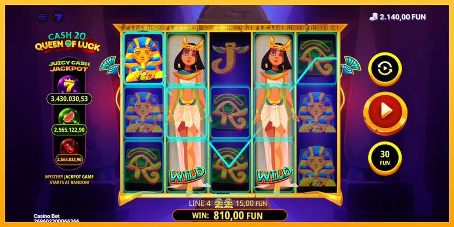 Cash 20 Queen of Luck машина за игри за пари, слика 4