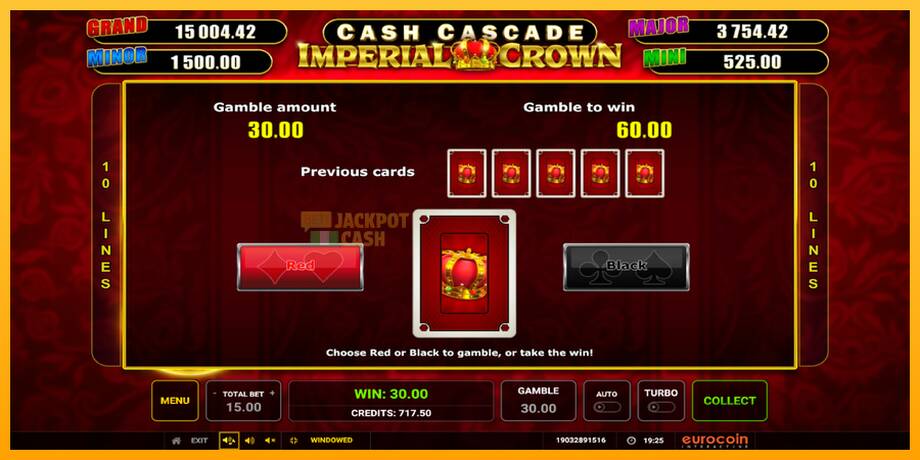 Cash Cascade Imperial Crown машина за игри за пари, слика 4