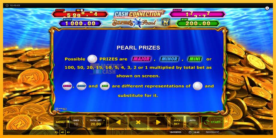 Cash Connection Dolphins Pearl машина за игри за пари, слика 6